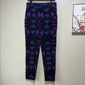 🎆Women's Black and Purple Geometric Pants